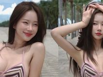 นิว ณิชกานต์ สวมบิกินี่ตัวจิ๋ว อวดหุ่นแซ่บ ๆ ท้าแดดริมทะเล