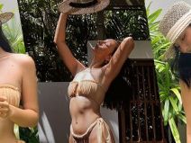 คารีสา เผยลุคแซ่บสะท้านอีกครั้ง อวดหุ่นสวยในบิกินี่สีเนื้อ